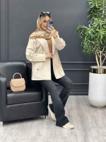 مانتو لینن سرشانه ژیله کد 4453 - تصویر 12