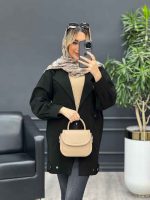 مانتو لینن دو جیب نما پایین پاگن کد 4447 - تصویر 14