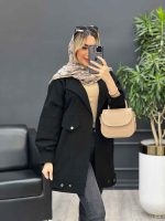 مانتو لینن دو جیب نما پایین پاگن کد 4447 - تصویر 6