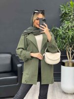 مانتو لینن دو جیب نما پایین پاگن کد 4447 - تصویر 20