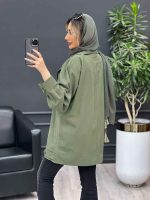 مانتو لینن دو جیب نما پایین پاگن کد 4447 - تصویر 12