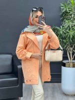 مانتو لینن دو جیب نما پایین پاگن کد 4447 - تصویر 7
