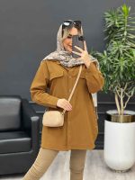 مانتو دکمه چوبی جیب نما کد 4482 - تصویر 9