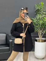 مانتو دکمه چوبی جیب نما کد 4482 - تصویر 8