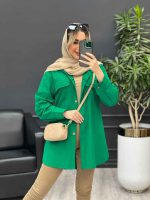 مانتو دکمه چوبی جیب نما کد 4482 - تصویر 16