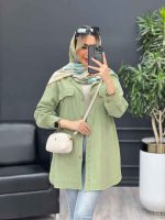 مانتو دکمه چوبی جیب نما کد 4482 - تصویر 24