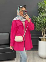 مانتو دکمه چوبی جیب نما کد 4482 - تصویر 13