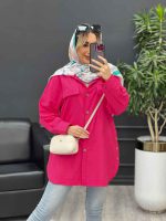 مانتو دکمه چوبی جیب نما کد 4482 - تصویر 4