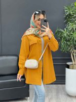 مانتو دکمه چوبی جیب نما کد 4482 - تصویر 12