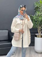 مانتو دکمه چوبی جیب نما کد 4482 - تصویر 20