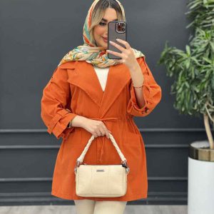 مانتو لینن یقه انگلیسی کمر گت کد 4464