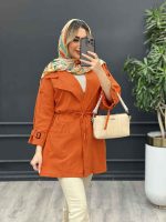 مانتو لینن یقه انگلیسی کمر گت کد 4464 - تصویر 10