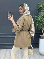 مانتو لینن یقه انگلیسی کمر گت کد 4464 - تصویر 13