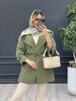 مانتو لینن یقه انگلیسی کمر گت کد 4464 - تصویر 3