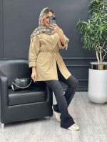 مانتو لینن یقه انگلیسی کمر گت کد 4464 - تصویر 7
