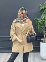 مانتو لینن یقه انگلیسی کمر گت کد 4464 - تصویر 4