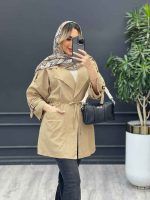 مانتو لینن یقه انگلیسی کمر گت کد 4464 - تصویر 11