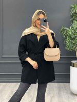 مانتو لینن یقه انگلیسی کمر گت کد 4464 - تصویر 5