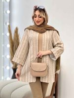 مانتو دوخت دار مغزی دوزی کد 4487 - تصویر 10