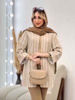 مانتو دوخت دار مغزی دوزی کد 4487 - تصویر 2