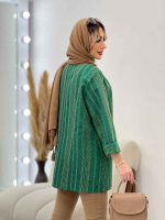 مانتو دوخت دار مغزی دوزی کد 4487 - تصویر 6