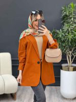 مانتو لینن کتی تک دکمه کد 4449 - تصویر 14
