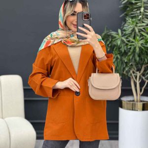 مانتو لینن کتی تک دکمه کد 4449