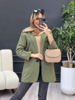 مانتو لینن کتی تک دکمه کد 4449 - تصویر 19