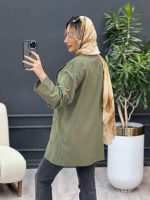 مانتو لینن کتی تک دکمه کد 4449 - تصویر 7