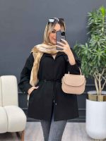 مانتو کتان جیب کج کد 4445 - تصویر 5