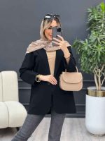 مانتو لینن کتی تک دکمه کد 4449 - تصویر 6