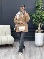 مانتو کتان جیب کج کد 4445 - تصویر 18