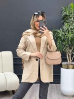 مانتو لینن کتی تک دکمه کد 4449 - تصویر 11