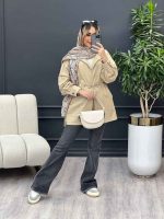 مانتو کتان جیب کج کد 4445 - تصویر 8