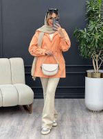 مانتو کتان جیب کج کد 4445 - تصویر 6