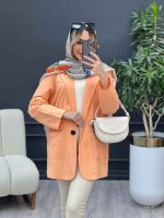 مانتو لینن کتی تک دکمه کد 4449 - تصویر 16
