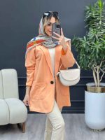 مانتو لینن کتی تک دکمه کد 4449 - تصویر 10