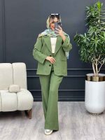 ست مانتو و شلوار یقه انگلیسی جیب نما کد 4455 - تصویر 6