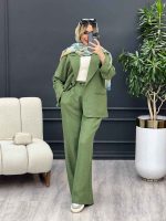 ست مانتو و شلوار یقه انگلیسی جیب نما کد 4455 - تصویر 16