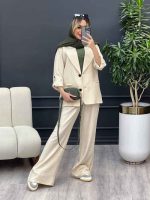 ست مانتو و شلوار یقه انگلیسی جیب نما کد 4455 - تصویر 11