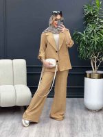 ست مانتو و شلوار یقه انگلیسی جیب نما کد 4455 - تصویر 13