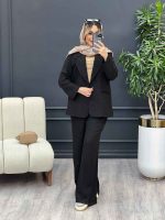 ست مانتو و شلوار یقه انگلیسی جیب نما کد 4455 - تصویر 5