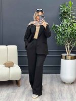 ست مانتو و شلوار یقه انگلیسی جیب نما کد 4455 - تصویر 12