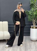 ست مانتو و شلوار یقه انگلیسی جیب نما کد 4455 - تصویر 18