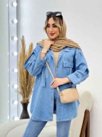 مانتو جین دو جیب آستین پاکتی کد 4470 - تصویر 14