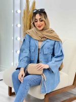 مانتو جین دو جیب آستین پاکتی کد 4470 - تصویر 2