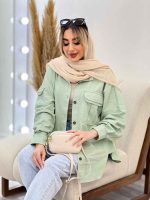 مانتو کتان آستین جیب کد 4417 - تصویر 9