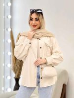 مانتو کتان آستین جیب کد 4417 - تصویر 4