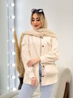 مانتو کتان آستین جیب کد 4417 - تصویر 7
