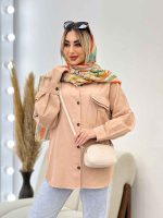 مانتو کتان آستین جیب کد 4417 - تصویر 11